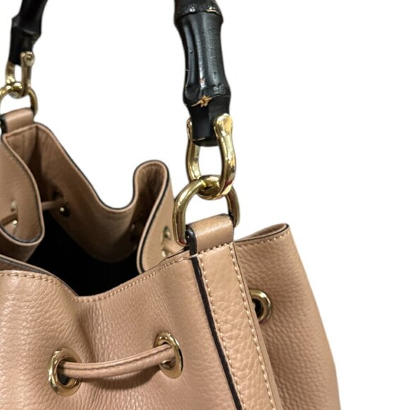 GUCCI Beige Leather Bamboo Shoulder Bag - Picture 9 of 12